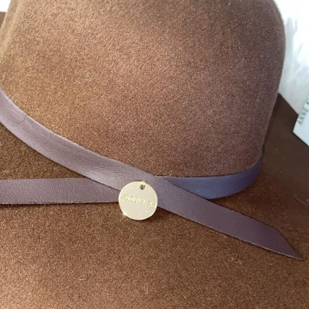 Brown wide-brimmed hat by Anne Klein - Picture 7 of 7